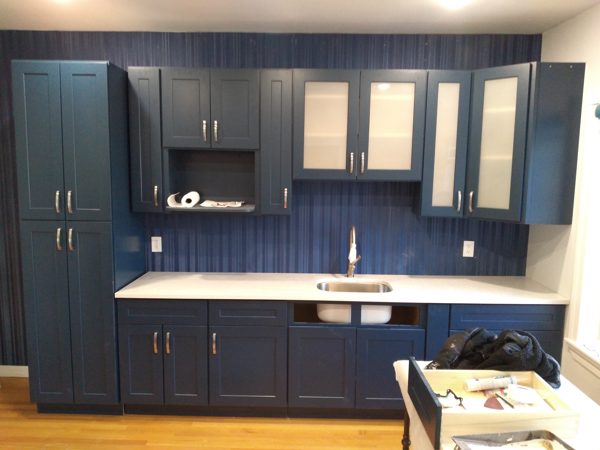 Navy Kitchen & Glass Uppers — Kitchens project by NC Total Construction